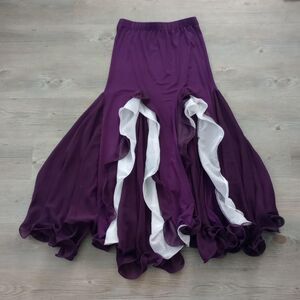 Purple White Frilly Jellyfish Maxi Fairy Skirt